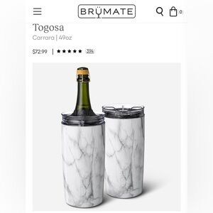 Togosa Carrara 49oz Tumbler - White Marble